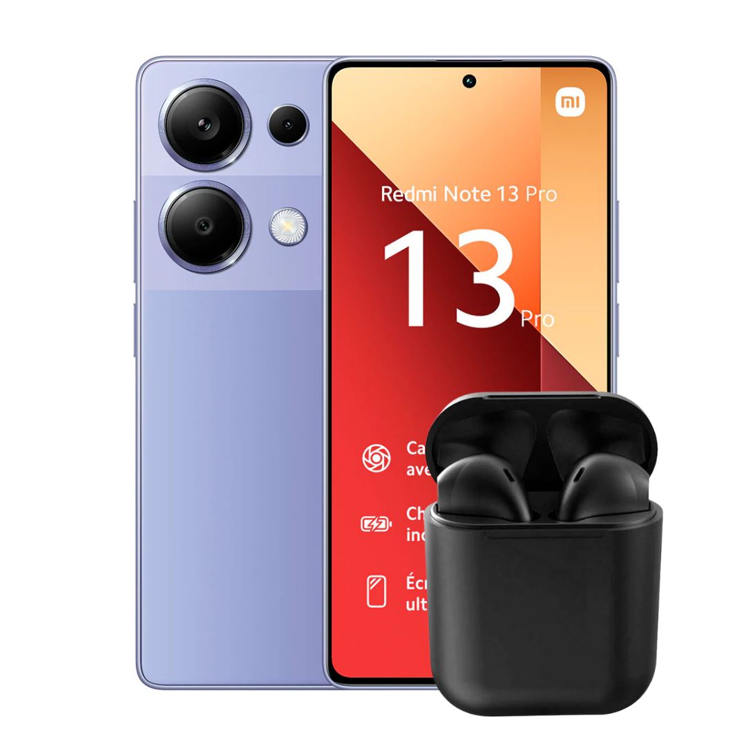 Xiaomi Redmi Note 13 Pro 256GB | Lila + Audífonos Bluetooth Inpods