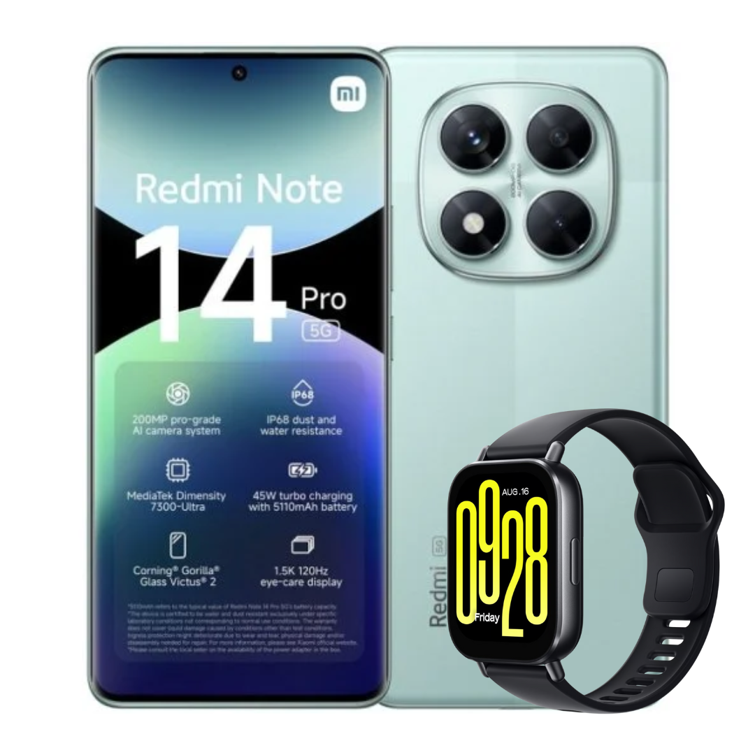 Xiaomi Redmi Note 14 Pro 5G 256 GB | 8 GB + Xiaomi Smart Watch 5 Active Verde Coral