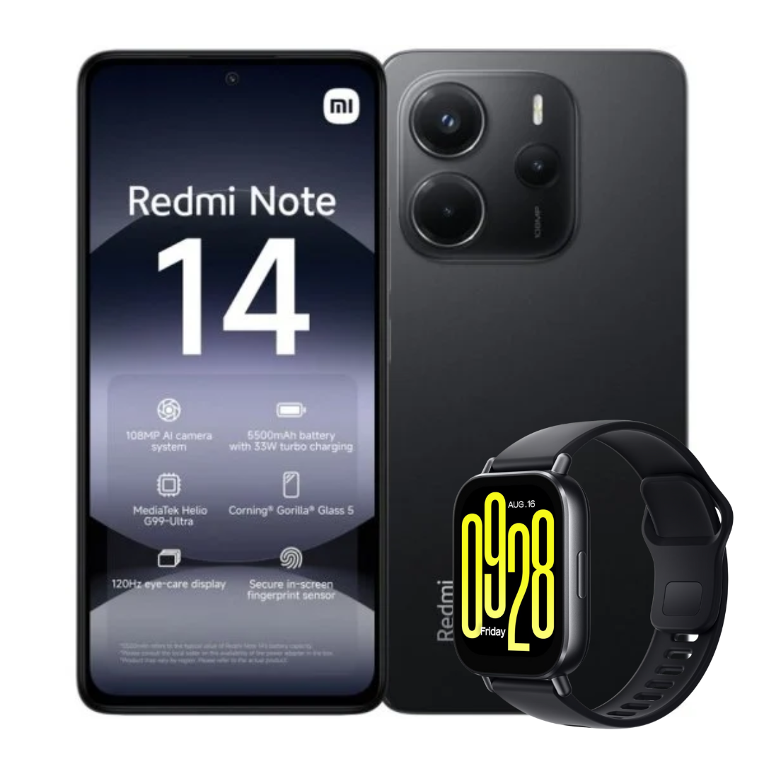 Xiaomi Redmi Note 14 128GB | 6GB RAM + Xiaomi Smart Watch 5 Active Negro